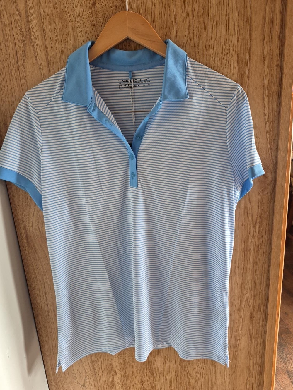 Nike Light Blue Striped Polo - Picture 4 of 5